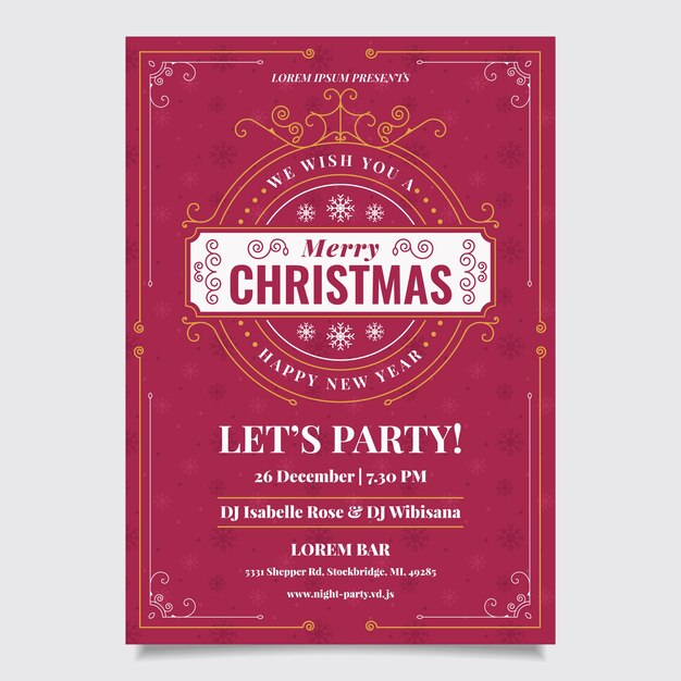 Affiche vintage de fête de Noël