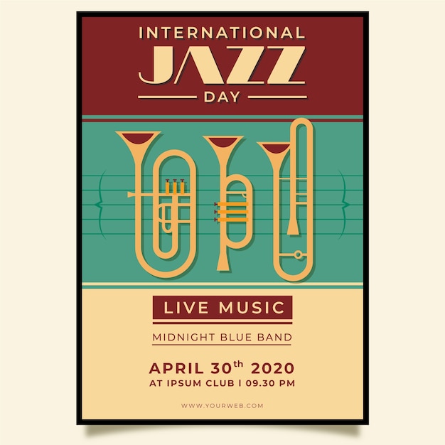 Affiche Vintage De La Journée Internationale Du Jazz