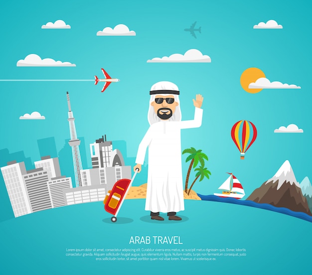 Vecteur gratuit affiche de voyage arabe