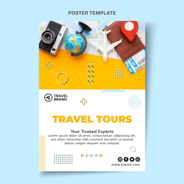 Vecteur gratuit affiche de voyage design plat