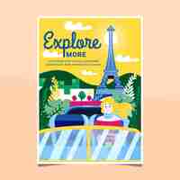 Vecteur gratuit affiche de voyage illustrée