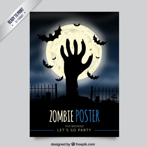 Vecteur gratuit affiche zombie