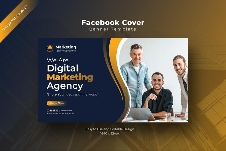 Vecteur gratuit agence de marketing numérique et médias sociaux d'entreprise bannière entreprise couverture facebook