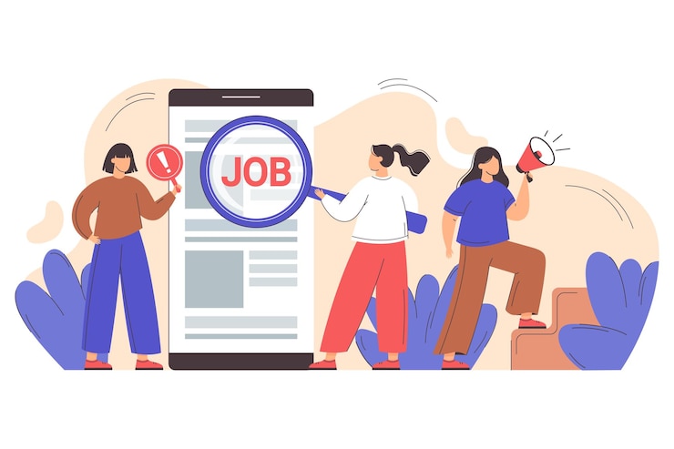 Vecteur gratuit l'agence pour l'emploi à plat recherche de nouveaux employés à embaucher