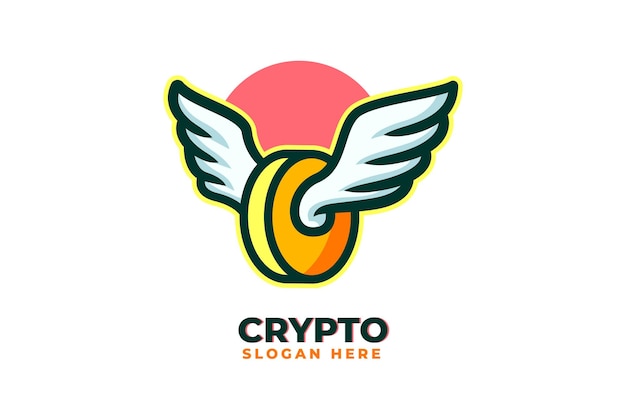 Aile Crypto Crâne Mascotte Logo