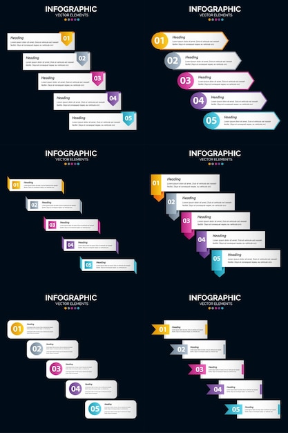 Vecteur gratuit ajoutez une touche professionnelle à votre présentation d'entreprise avec des infographies vectorielles