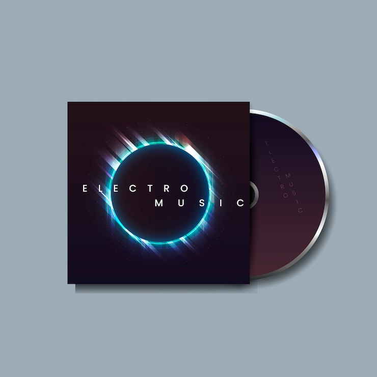 Vecteur gratuit album de musique électro