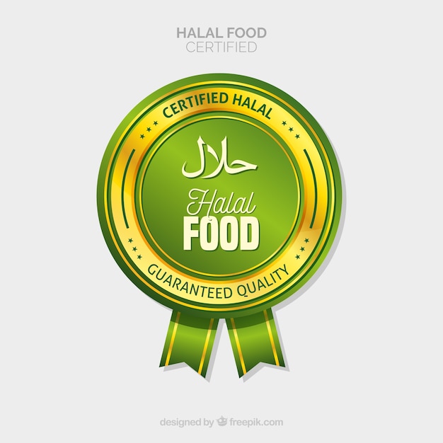 Vecteur gratuit aliments halal certifiés