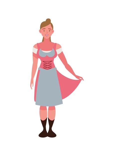 Vecteur gratuit allemagne femme en dirndl