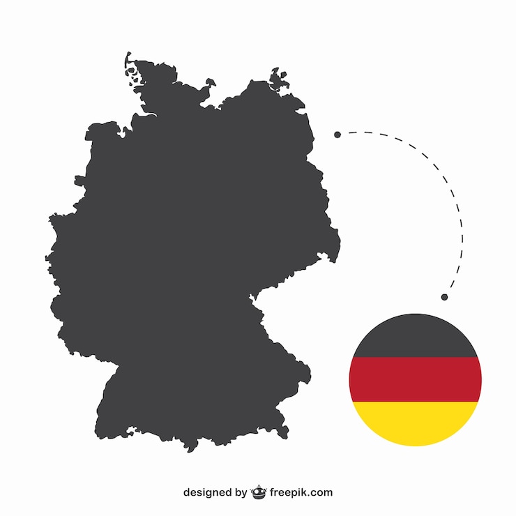 Vecteur gratuit allemagne silhouette et le drapeau