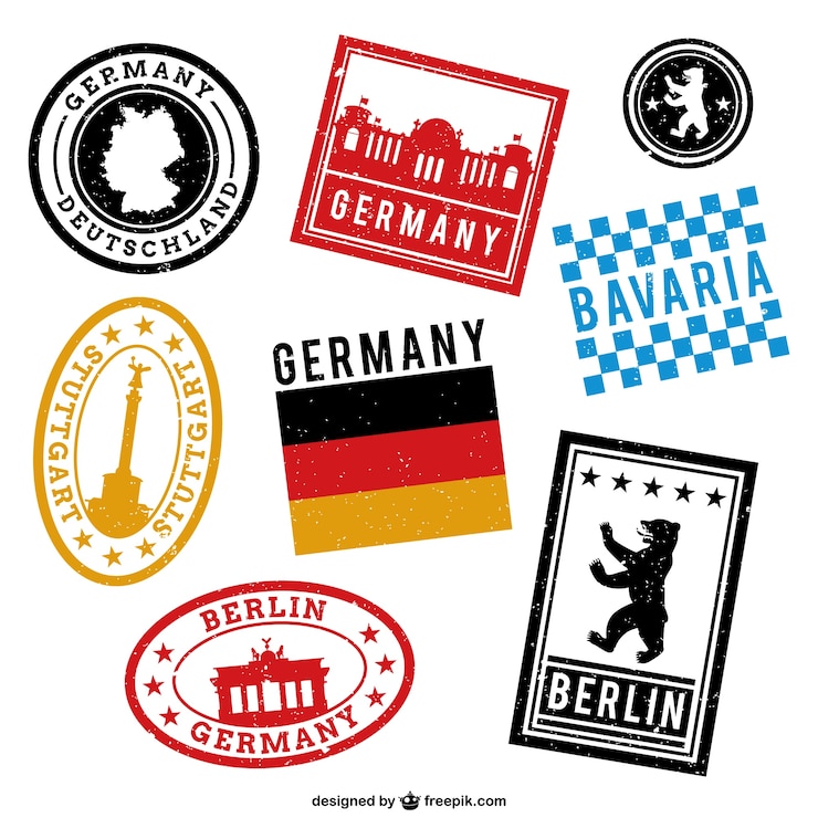 Vecteur gratuit allemagne timbres imprimés