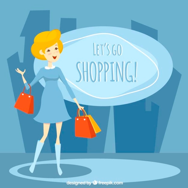 Vecteur gratuit allons shopping, illustration