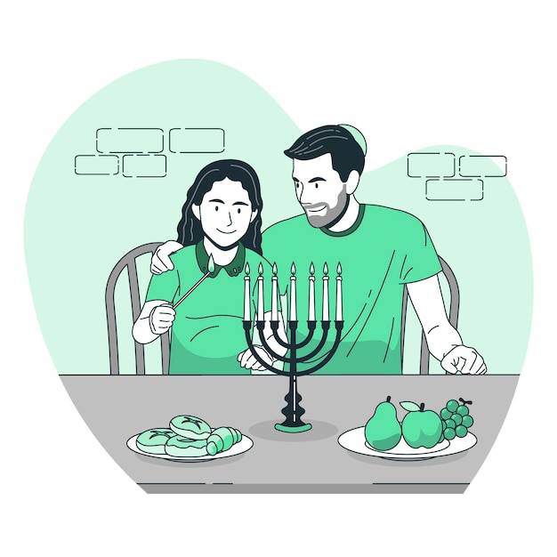 Allumez L'illustration Du Concept De Menorah De Hanoucca