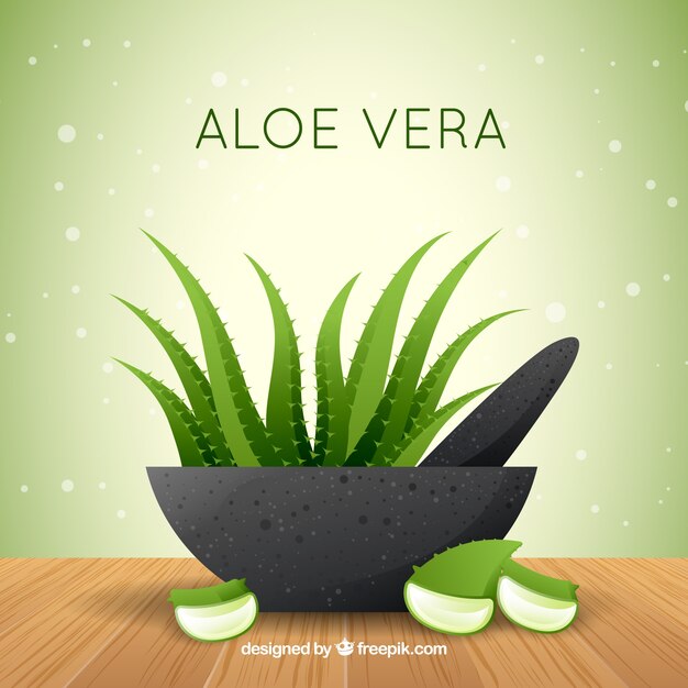 Aloe vera background in flat design