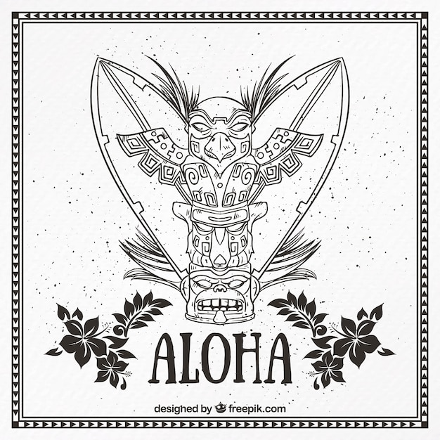 Vecteur gratuit aloha totem