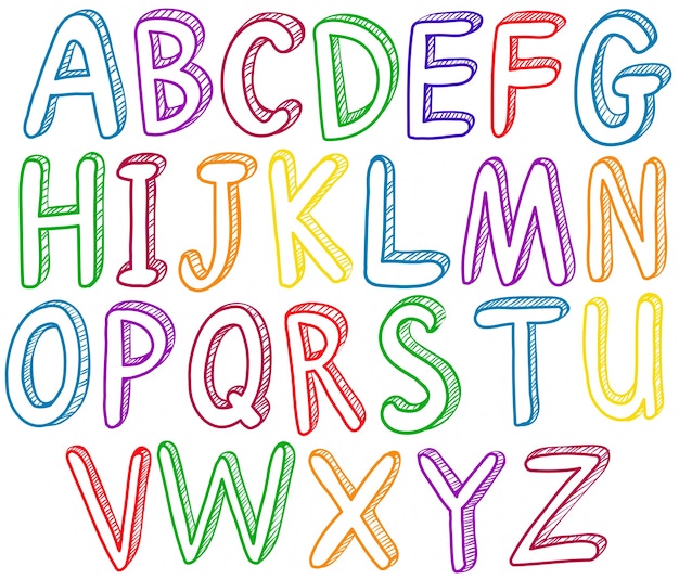 Alphabet En Anglais Arc-en-ciel A à Z