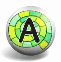 Vecteur gratuit alphabet a sur badge rond