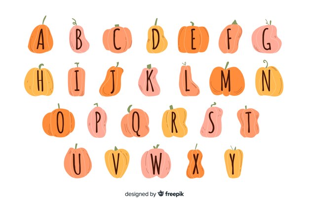 Alphabet citrouille d'Halloween