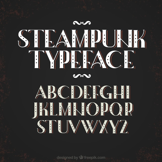 Alphabet Dans Le Style Steampunk