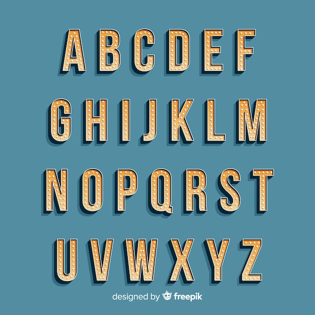 Vecteur gratuit alphabet dans le style vintage