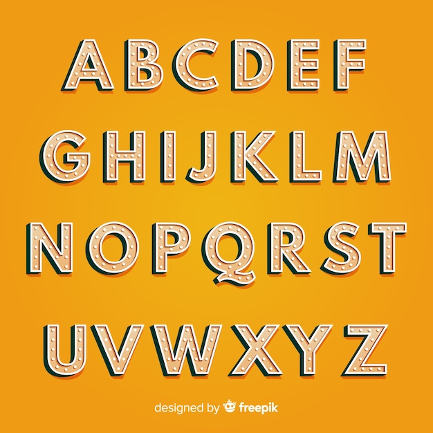 Alphabet Dans Le Style Vintage