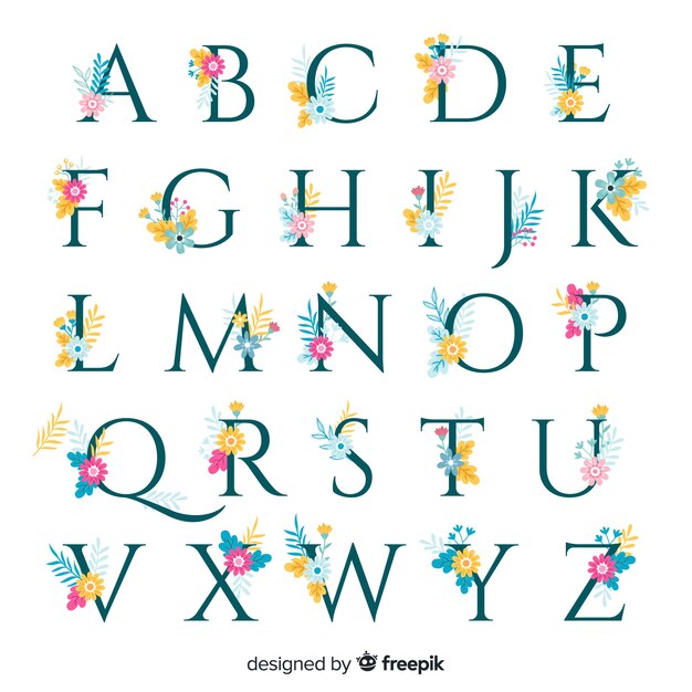 Alphabet floral plat