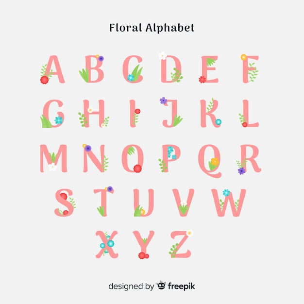 Alphabet Floral Plat