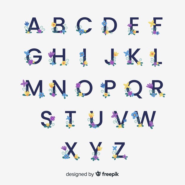 Alphabet floral plat