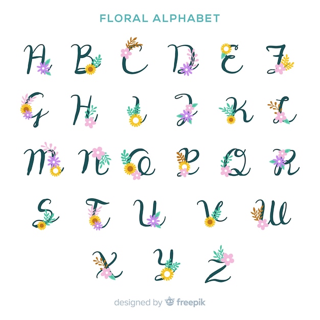 Alphabet Floral