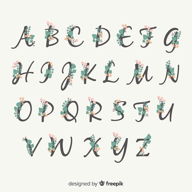 Alphabet Floral