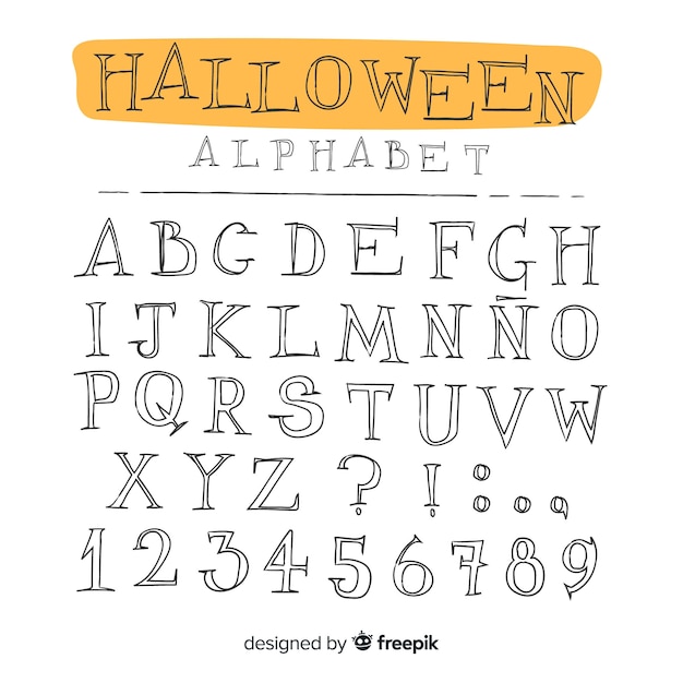 Alphabet D'halloween Vintage