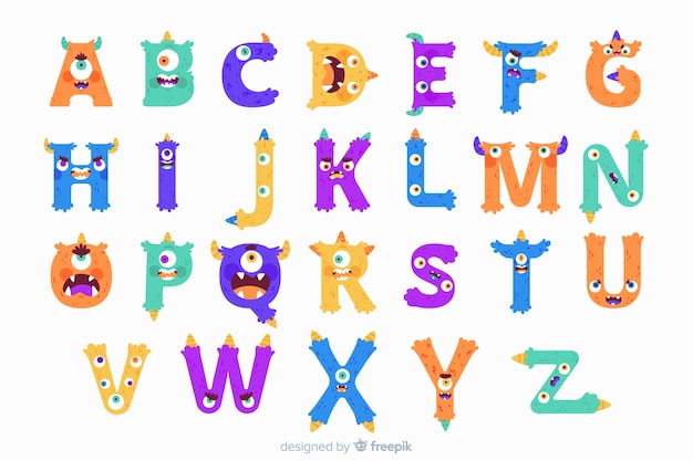 Alphabet mignon de monstre d'halloween