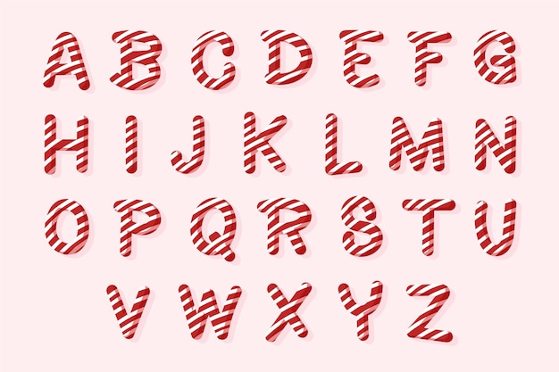 Alphabet de Noël de canne à sucre