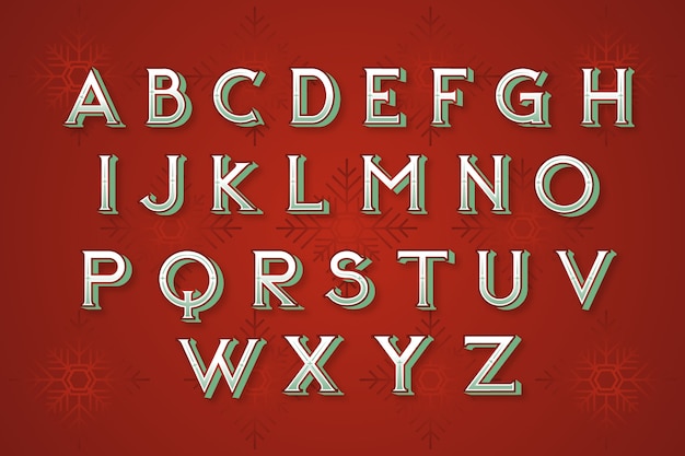 Vecteur gratuit alphabet de noël vintage