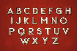 Vecteur gratuit alphabet de noël vintage
