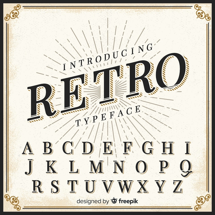 Vecteur gratuit alphabet rétro