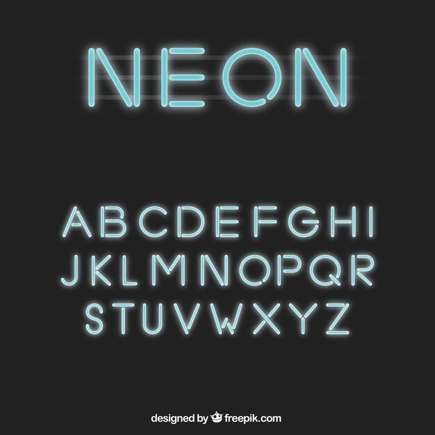 alphabet Shiny fait avec des néons