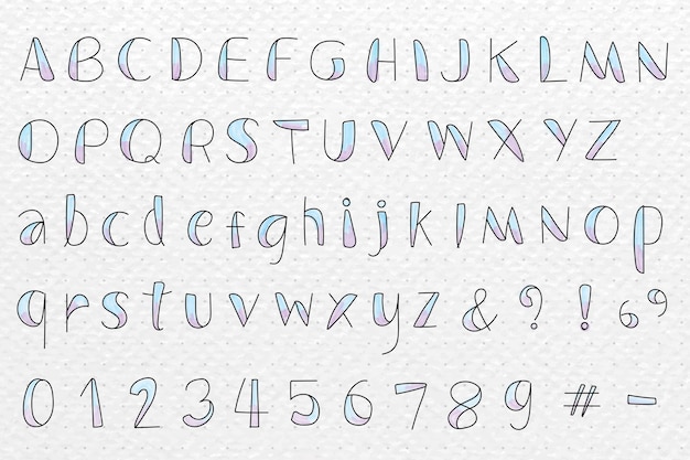 Alphabet Et Symbole De Style Sur Un Fond De Papier Blanc