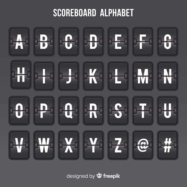 Vecteur gratuit alphabet tableau de bord