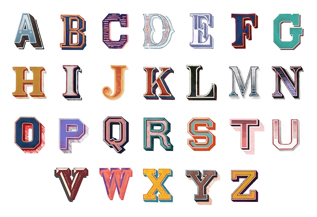 Vecteur gratuit alphabet