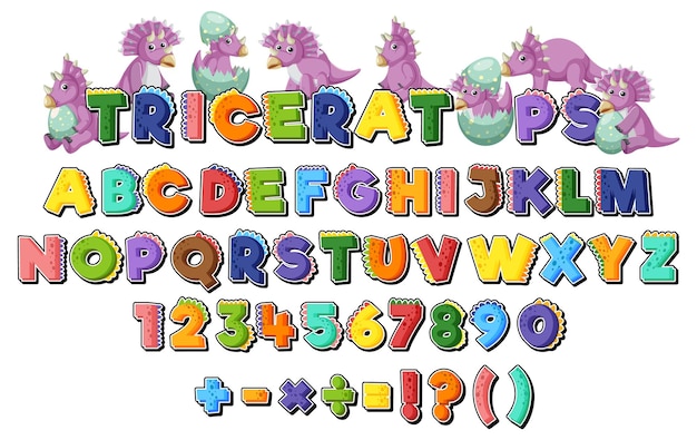 Vecteur gratuit alphabets anglais des lettres az et du numéro 09