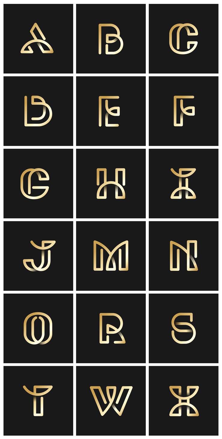 Vecteur gratuit alphabets rétro doré vector ensemble