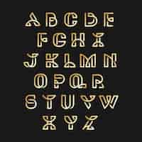 Vecteur gratuit alphabets rétro doré vector ensemble