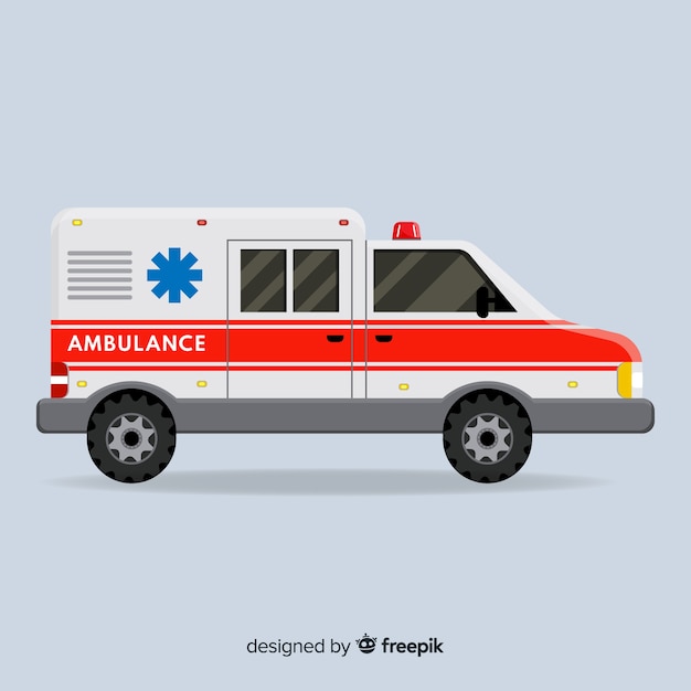 Vecteur gratuit ambulance en design plat
