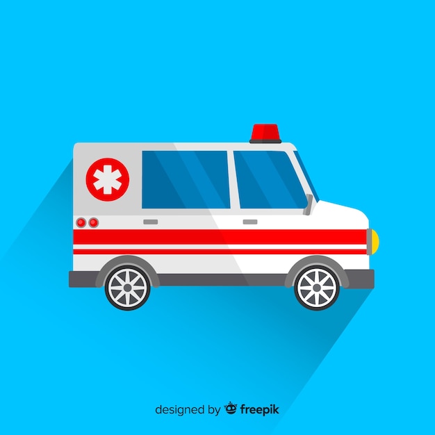 Vecteur gratuit ambulance en design plat