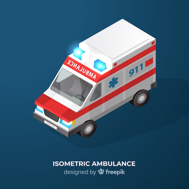 Vecteur gratuit ambulance isométrique