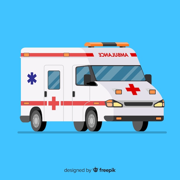 Vecteur gratuit ambulance à plat