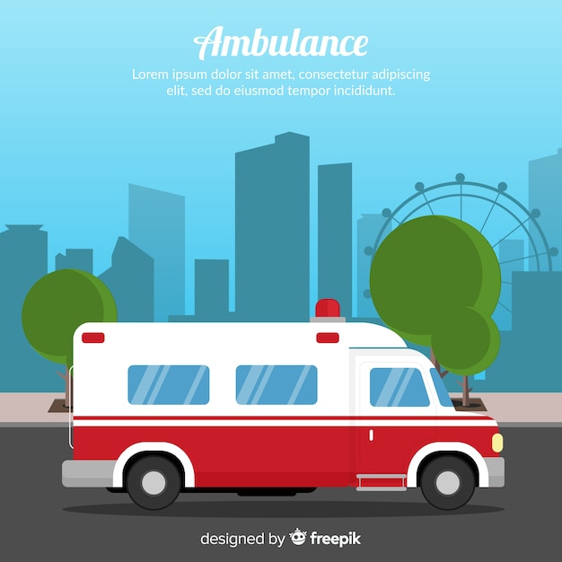 Vecteur gratuit ambulance à plat