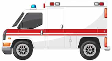 Vecteur gratuit ambulance d'urgence sur fond blanc