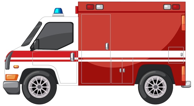 Vecteur gratuit ambulance d'urgence sur fond blanc